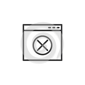 Browser error window outline icon