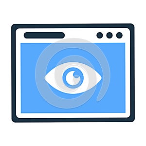 Browser, eye, page, view, web, website icon. Editable vector graphics.