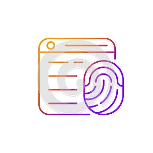 Browser fingerprinting gradient linear vector icon