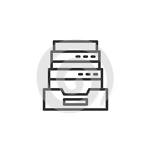 Browser history archive line icon