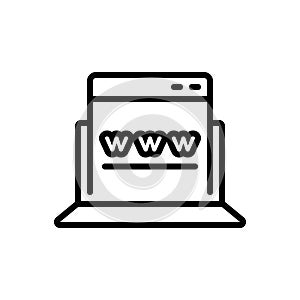 Black line icon for Browser, optimization and apps develop