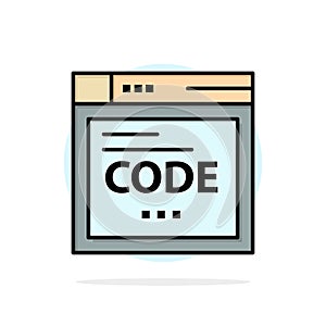 Browser, Internet, Code, Coding Abstract Circle Background Flat color Icon
