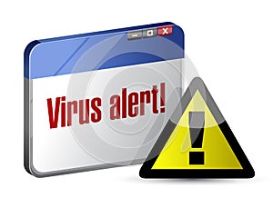 Browser internet virus alert. illustration design