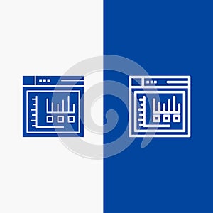 Browser, Internet, Web, Static Line and Glyph Solid icon Blue banner