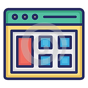 Browser, layout Isolated Vector Icon Which can easily modify or edit