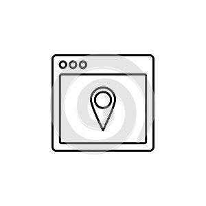 browser location webpage icon. Element of internet browser for mobile concept and web apps icon. Thin line icon for website design