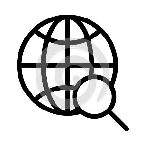 Browser  magnifier vector thin line icon