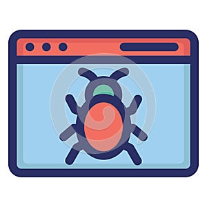 Browser, malware Isolated Vector icon which can easily modify or edit