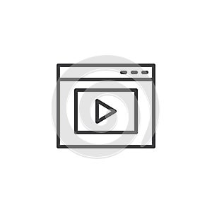Browser media player outline icon