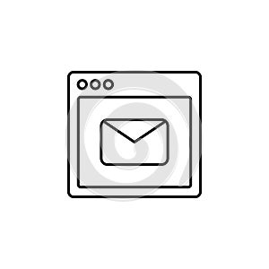 browser message webpage icon. Element of internet browser for mobile concept and web apps icon. Thin line icon for website design