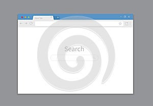 Browser mockup for website isolated on gray background. Webpage user interface. Modern design of internet page. Vector