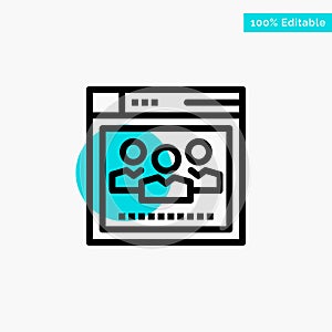 Browser, Network, Web, Education turquoise highlight circle point Vector icon