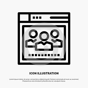 Browser, Network, Web, Education Vector Line Icon