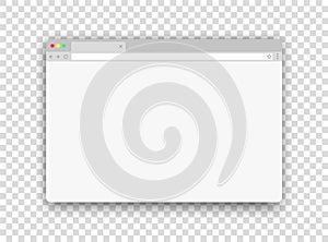 Browser new window. Website mockup. Empty web bar. Blank flat computer frame template