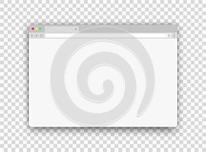 Browser new window. Website mockup. Empty web bar. Blank flat computer frame template.