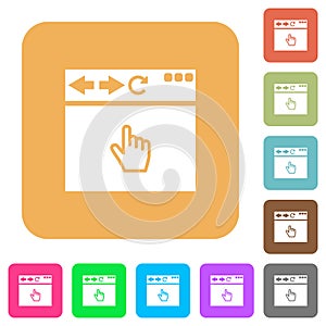 Browser pointer cursor rounded square flat icons