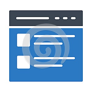 Browser reception vector glyph color icon