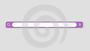 Browser search bar. Web page internet browser button, search box template. Internet search system. Simple element of