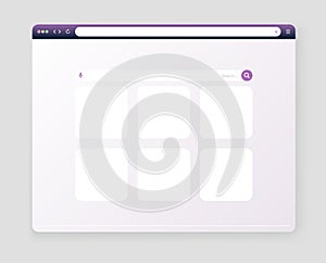 Browser search bar. Web page internet browser button, search box template. Internet search system. Simple element of