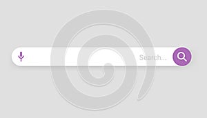 Browser search bar. Web page internet browser button, search box template. Internet search system. Simple element of