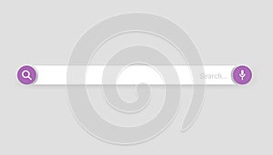 Browser search bar. Web page internet browser button, search box template. Internet search system. Simple element of
