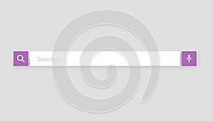 Browser search bar. Web page internet browser button, search box template. Internet search system. Simple element of