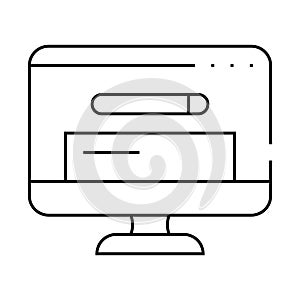 browser search operating system line icon vector illustration