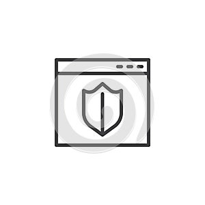 Browser security outline icon