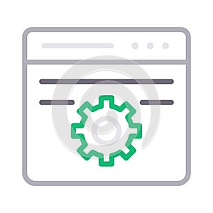 Browser setting thin color line vector icon