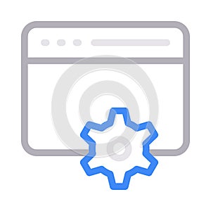 Browser setting thin color line vector icon
