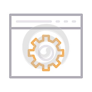 Browser setting thin line color vector icon