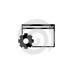 Browser Setup, Configure Settings Flat Vector Icon