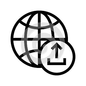 Browser upload Vector Line Icon