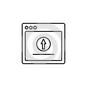 browser upload webpage icon. Element of internet browser for mobile concept and web apps icon. Thin line icon for website design