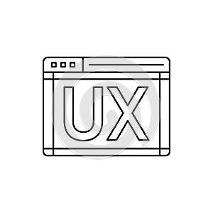 Browser ux web page icon. Element of user experience icon