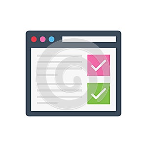 Browser vector flat color icon