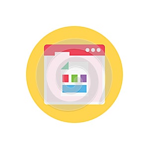 Browser vector flat color icon