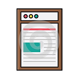 Browser vector flat color icon