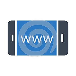 Browser glyph color flat vector icon