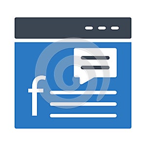 Browser glyph colour vector icon