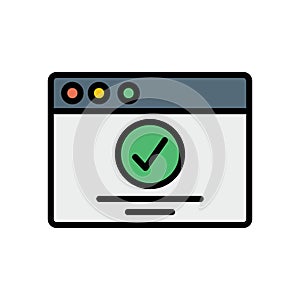Browser, web site, check mark, approve icon. Simple color with outline vector elements of internet explorer icons for ui and ux,
