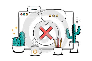 Browser, web site, check mark, prohibit icon. Simple color with vector elements of internet explorer icons for ui and ux, website