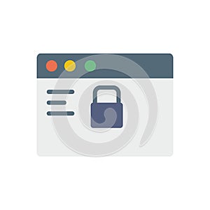 Browser, web site, lock icon. Simple color vector elements of internet explorer icons for ui and ux, website or mobile application