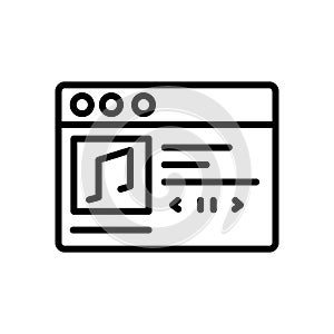 Browser, web site, music icon. Simple line, outline vector elements of internet explorer icons for ui and ux, website or mobile