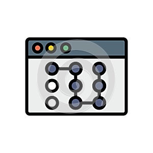 Browser, web site, password icon. Simple color with outline vector elements of internet explorer icons for ui and ux, website or
