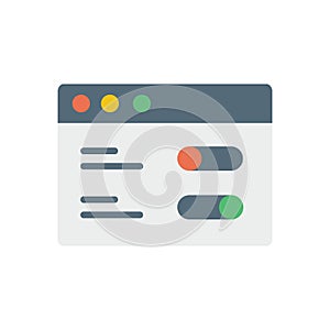 Browser, web site, setting icon. Simple color vector elements of internet explorer icons for ui and ux, website or mobile