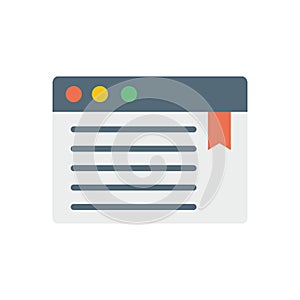 Browser, web site, text, book icon. Simple color vector elements of internet explorer icons for ui and ux, website or mobile