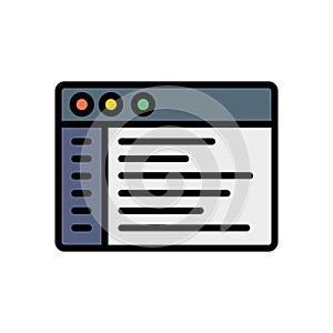 Browser, web site, text icon. Simple color with outline vector elements of internet explorer icons for ui and ux, website or