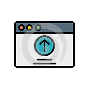 Browser, web site, upload icon. Simple color with outline vector elements of internet explorer icons for ui and ux, website or