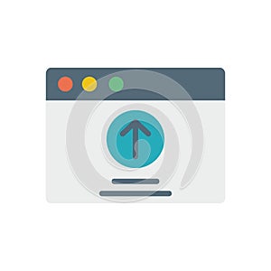 Browser, web site, upload icon. Simple color vector elements of internet explorer icons for ui and ux, website or mobile